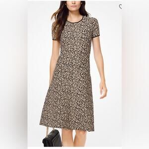 MICHAEL KORS Botanical Metallic Jacquard Dress Size XXL NWT